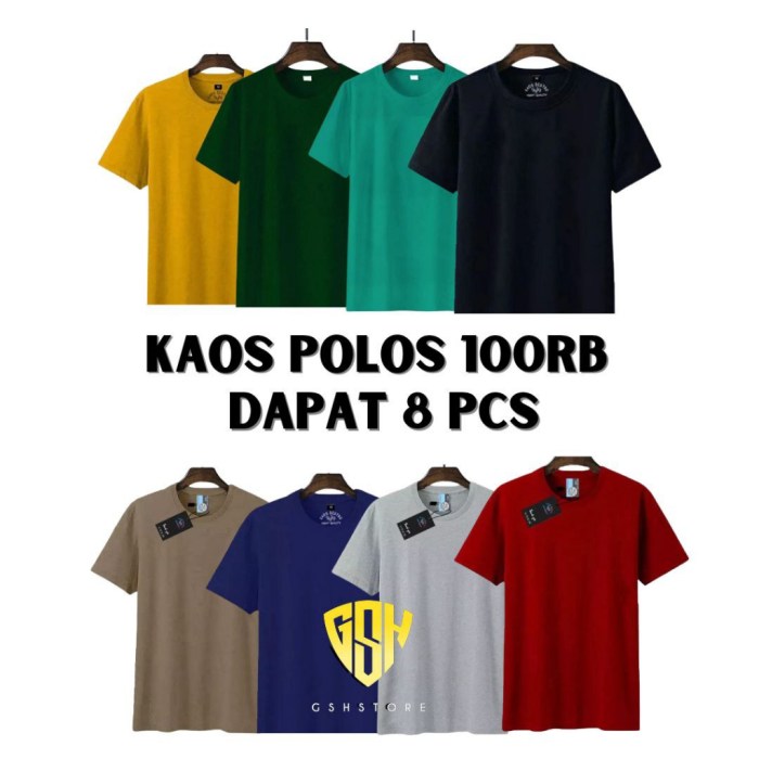 Jual PROMO KAOS DISTRO100RB DAPAT 8 KAOS POLOS | Shopee Indonesia