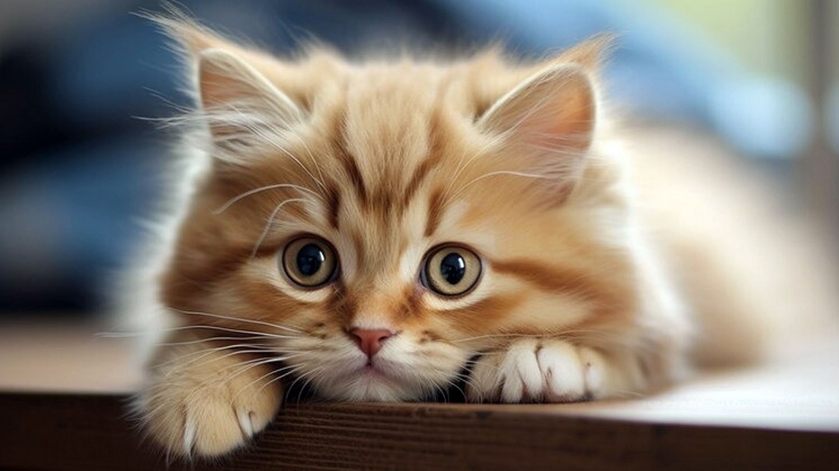 Kucing jantan makan anak kucing