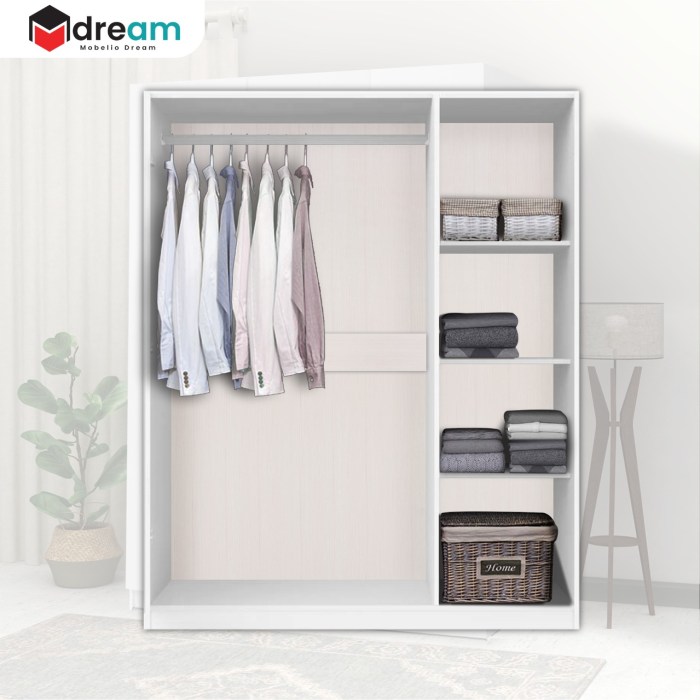 Promo Lemari Pakaian 3 Pintu Minimalis Putih + 3 Laci LP3P Diskon 35% ...