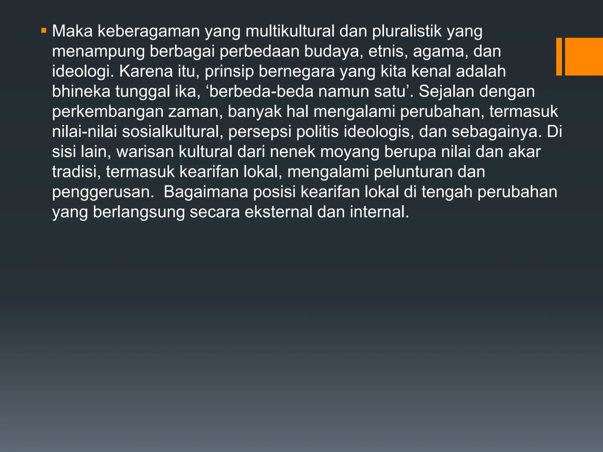 Kearifan lokal yang ada di indonesia