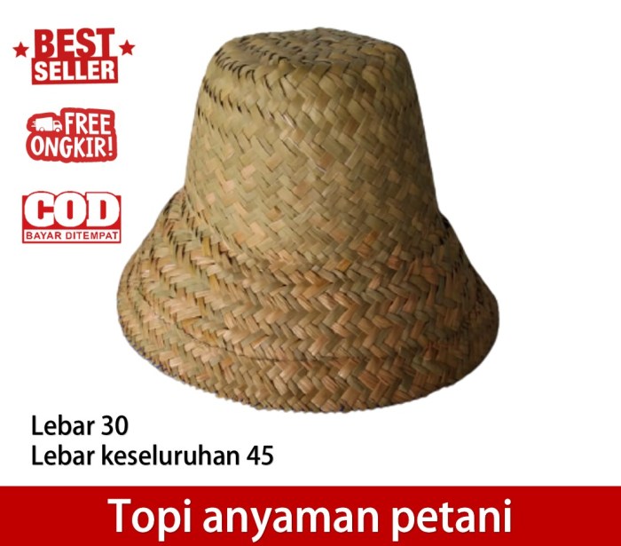 Armored | topi anyaman bambu pilihan | topi petani sawah indonesia ...