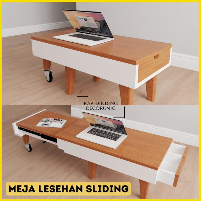 Meja Lesehan Ruang Tamu Meja Minimalis Meja Sliding 80x40 | Lazada ...