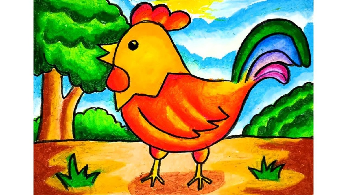 Cara menggambar ayam untuk anak tk