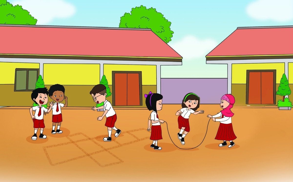 Animasi kartun anak sekolah