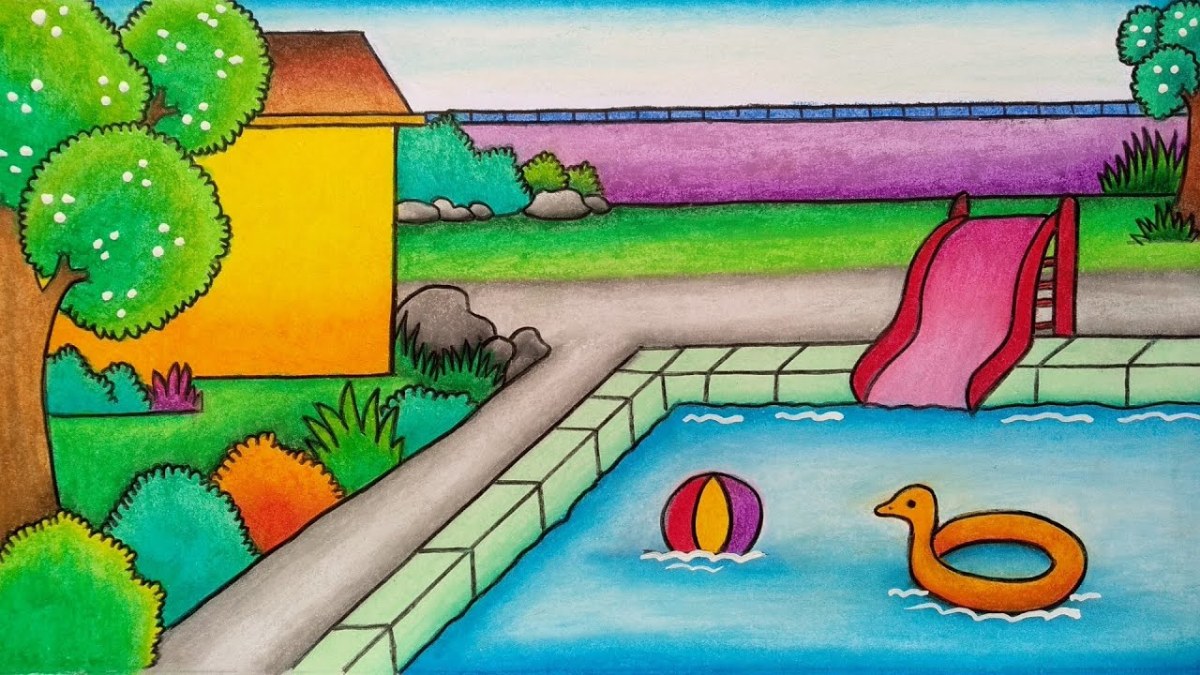 Menggambar Kolam Renang Untuk Anak Tk - 55+ Koleksi Gambar