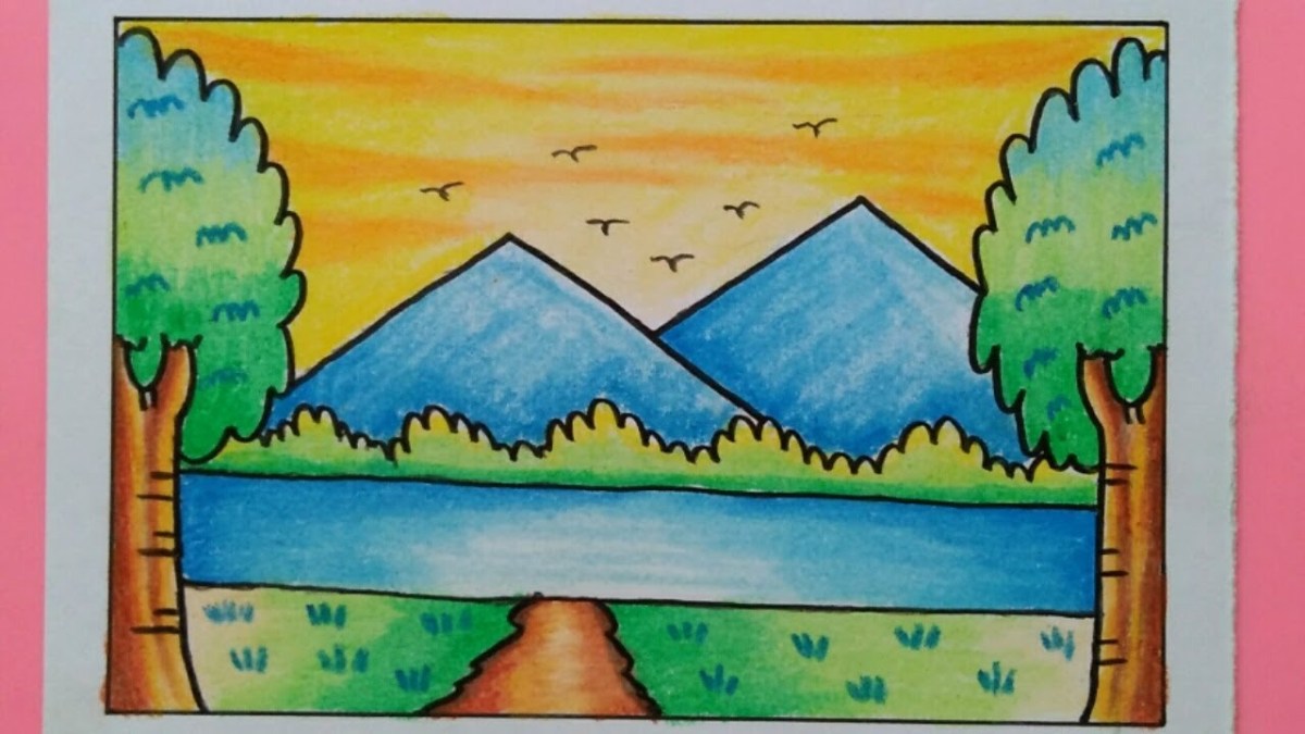 Cara menggambar pemandangan untuk anak tk