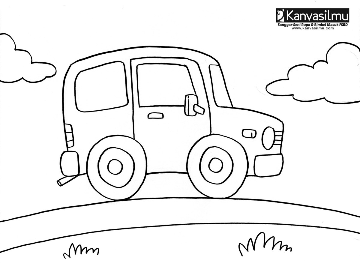 Mewarnai gambar mobil anak tk
