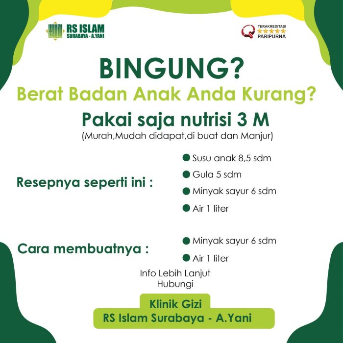 Cara menaikan berat badan anak 1 tahun