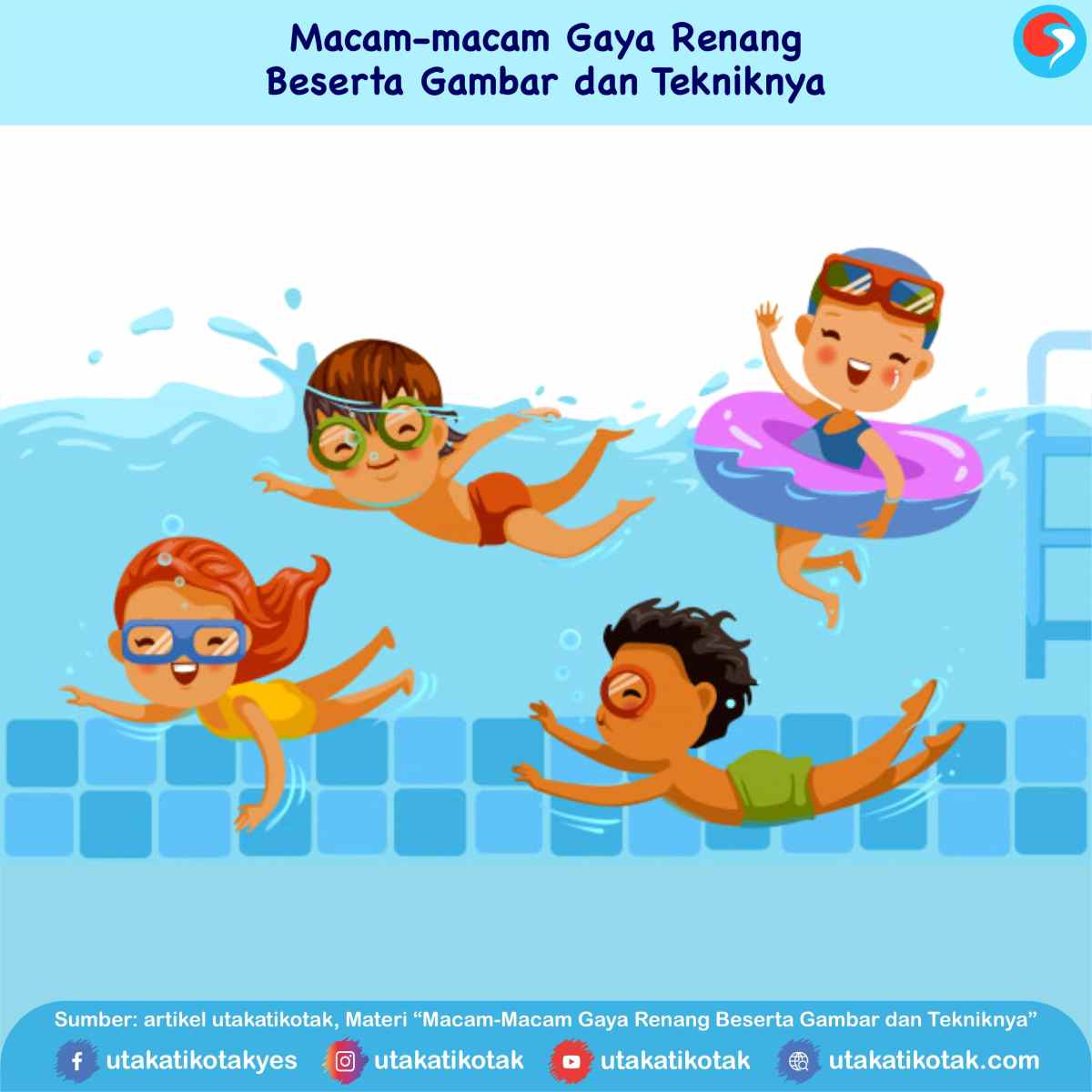 Sebutkan 4 gaya renang