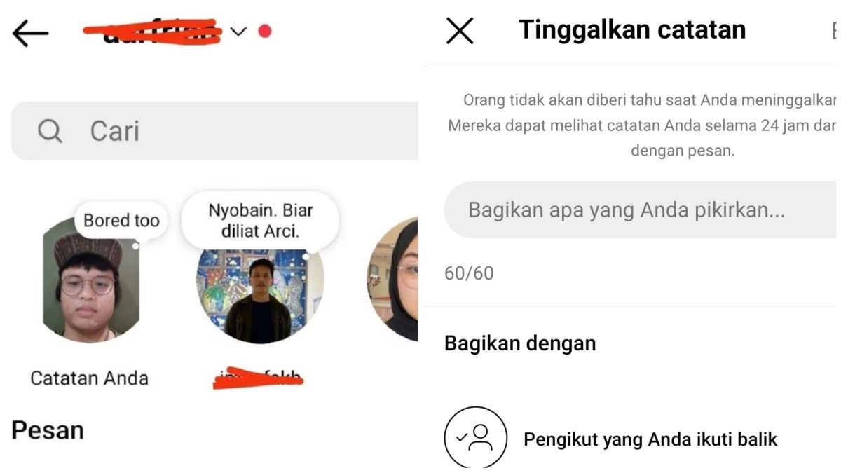Fitur baru instagram notes