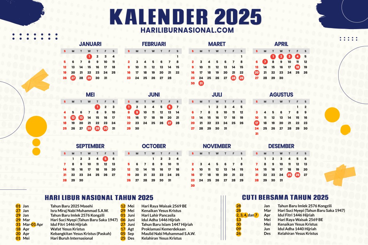Siap-siap Liburan! Intip Kalender 2025, Libur Nasional dan Cuti Bersama ...