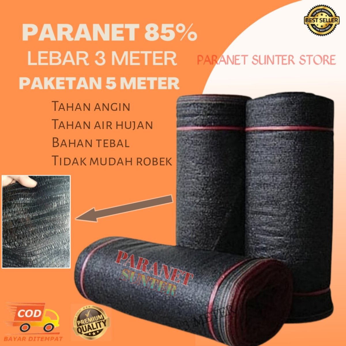 Paranet 85% lebar 3 meter x panjang 5 meter | Lazada Indonesia