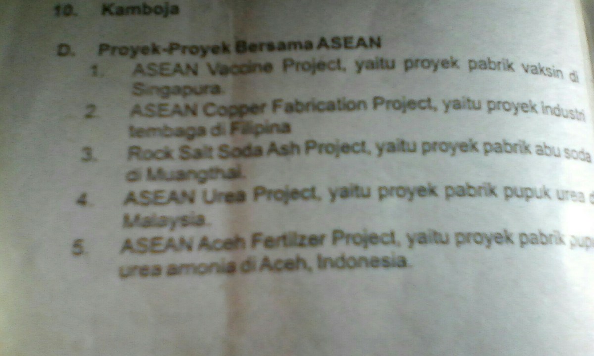 Contoh kerjasama asean